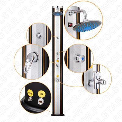 Douche Solaire Aluminium 30L + Rinçe Pieds + Brumisateur PS-S03B