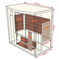 Sauna Infrarouge APOLLON - 3 Places - Dimensions
