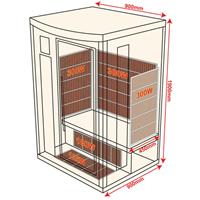 Sauna Infrarouge APOLLON - 1 Place - Dimensions