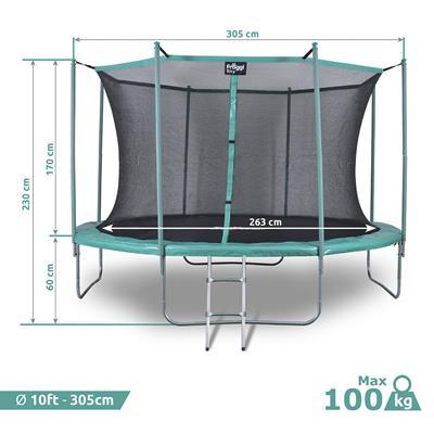 Trampoline Froggy Sky 10ft - 305 cm reconditionné