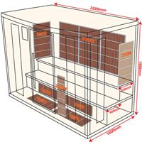 Sauna Infrarouge APOLLON - 5 Places - Dimensions