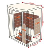 Sauna Infrarouge APOLLON - 2 Places - Dimensions