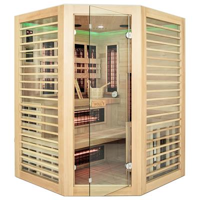 Sauna HOLL's Vénus Hybride Vapeur & Infrarouge Dual Healthy  - 3/4 places angulaire